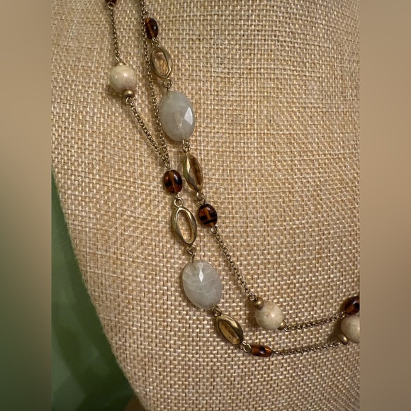 Express Gold and Bead Accents Long Necklace - Picture 2 of 4